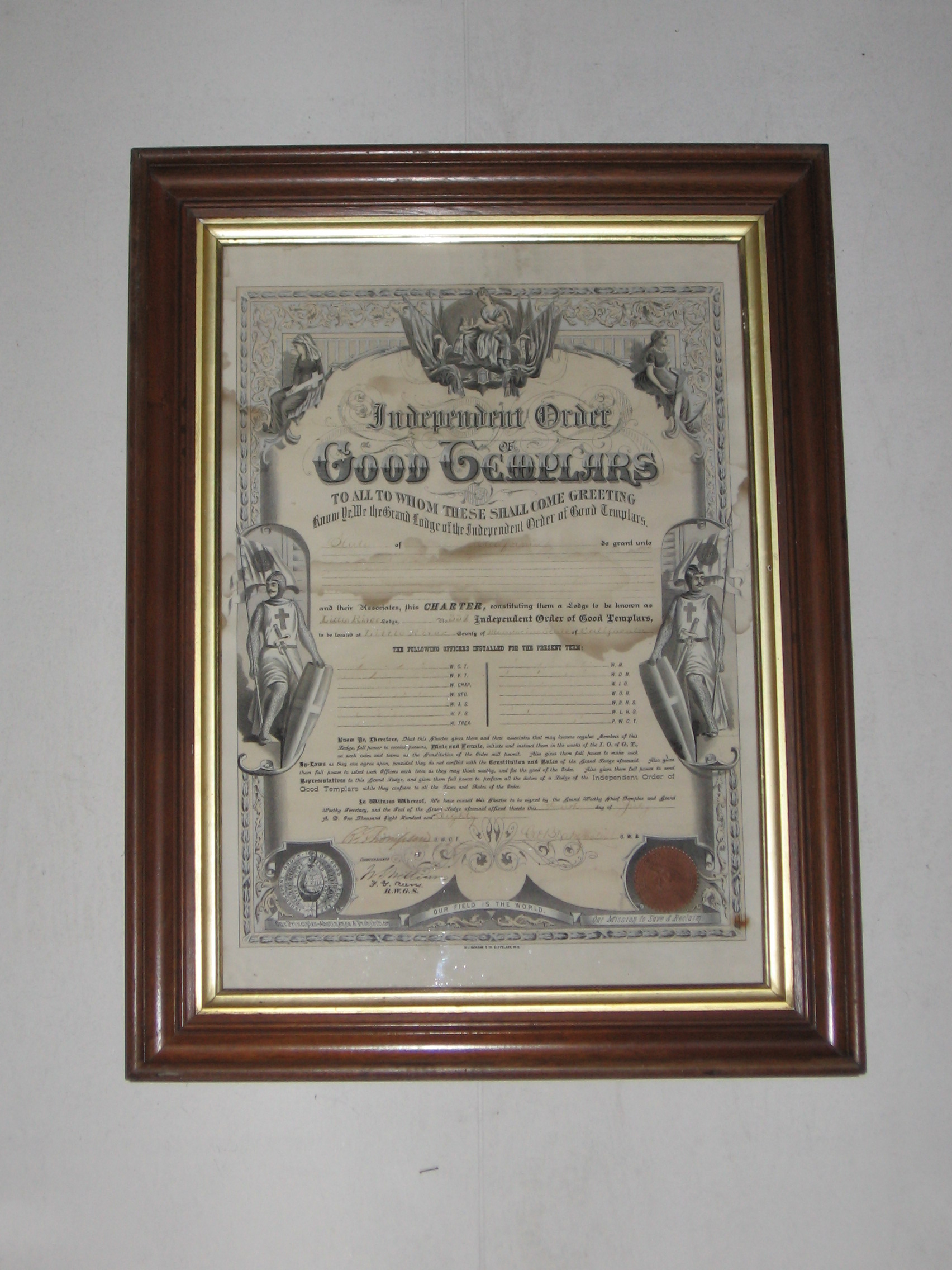 01 International Order of Good Templars Charter